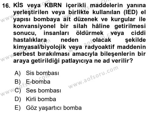 Kbrn Savunma Ve Güvenlik Dersi 2024 - 2025 Yılı (Vize) Ara Sınavı 16. Soru