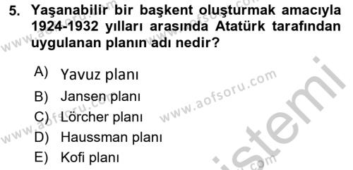 Afet Risk Azaltma Politikaları Dersi 2018 - 2019 Yılı Yaz Okulu Sınavı 5. Soru