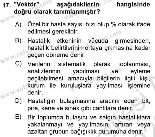 Afet Risk Azaltma Politikaları Dersi 2022 - 2023 Yılı (Final) Dönem Sonu Sınavı 17. Soru