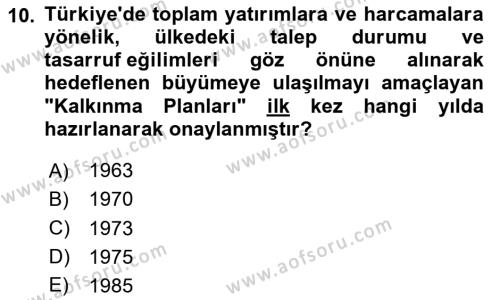 Afet Risk Azaltma Politikaları Dersi 2024 - 2025 Yılı (Vize) Ara Sınavı 10. Soru