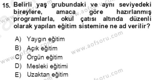 Göç Ve Göç Sorunları Dersi 2018 - 2019 Yılı (Vize) Ara Sınavı 15. Soru