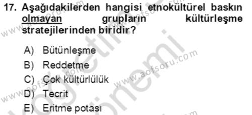 Göç Ve Göç Sorunları Dersi 2021 - 2022 Yılı (Final) Dönem Sonu Sınavı 17. Soru