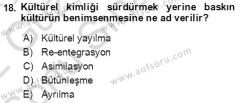 Göç Ve Göç Sorunları Dersi 2021 - 2022 Yılı (Final) Dönem Sonu Sınavı 18. Soru