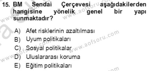 Göç Ve Göç Sorunları Dersi 2022 - 2023 Yılı (Vize) Ara Sınavı 15. Soru