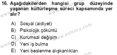 Göç Ve Göç Sorunları Dersi 2023 - 2024 Yılı Yaz Okulu Sınavı 16. Soru