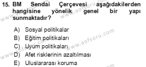 Göç Ve Göçmen Sorunları Dersi 2019 - 2020 Yılı (Vize) Ara Sınavı 15. Soru