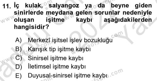 Özel Gereksinimli Bireyler İçin Afet ve Acil Durum Yönetimi Dersi 2022 - 2023 Yılı Yaz Okulu Sınavı 11. Soru