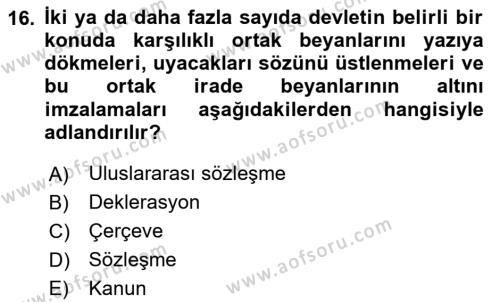 Özel Gereksinimli Bireyler İçin Afet ve Acil Durum Yönetimi Dersi 2023 - 2024 Yılı (Vize) Ara Sınavı 16. Soru