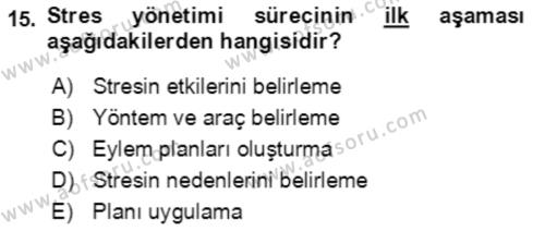 Acil Çağrı Yönetimi Dersi 2018 - 2019 Yılı (Vize) Ara Sınavı 15. Soru