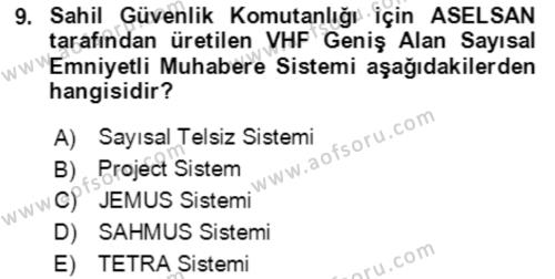 Acil Çağrı Yönetimi Dersi 2018 - 2019 Yılı (Vize) Ara Sınavı 9. Soru