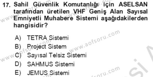 Acil Çağrı Yönetimi Dersi 2021 - 2022 Yılı (Vize) Ara Sınavı 17. Soru