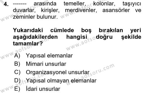 Afet Yönetiminde Sağlık Hizmetleri Dersi 2022 - 2023 Yılı (Final) Dönem Sonu Sınavı 4. Soru