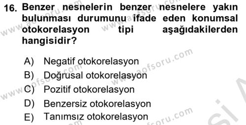 Veri Analizi Ve Değerlendirme Dersi 2022 - 2023 Yılı Yaz Okulu Sınavı 16. Soru