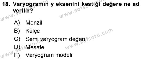 Veri Analizi Ve Değerlendirme Dersi 2022 - 2023 Yılı Yaz Okulu Sınavı 18. Soru