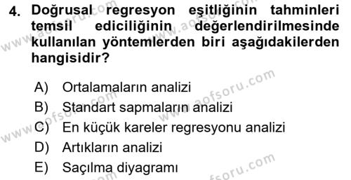 Veri Analizi Ve Değerlendirme Dersi 2022 - 2023 Yılı Yaz Okulu Sınavı 4. Soru