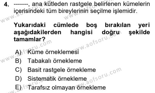 Veri Analizi Ve Değerlendirme Dersi 2023 - 2024 Yılı (Vize) Ara Sınavı 4. Soru