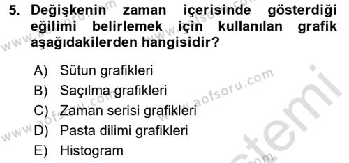 Veri Analizi Ve Değerlendirme Dersi 2023 - 2024 Yılı (Vize) Ara Sınavı 5. Soru