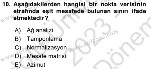 Veri Analizi Ve Değerlendirme Dersi 2023 - 2024 Yılı (Final) Dönem Sonu Sınavı 10. Soru