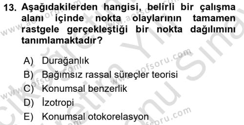 Veri Analizi Ve Değerlendirme Dersi 2023 - 2024 Yılı (Final) Dönem Sonu Sınavı 13. Soru