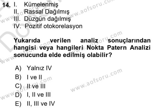 Veri Analizi Ve Değerlendirme Dersi 2023 - 2024 Yılı (Final) Dönem Sonu Sınavı 14. Soru