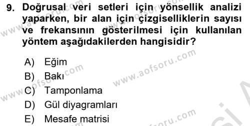 Veri Analizi Ve Değerlendirme Dersi 2023 - 2024 Yılı (Final) Dönem Sonu Sınavı 9. Soru