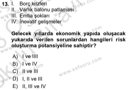 Sürdürülebilir Kentsel Dayanıklılık Dersi 2022 - 2023 Yılı Yaz Okulu Sınavı 13. Soru