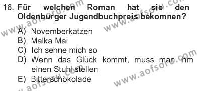 Almanca 2 Dersi 2012 - 2013 Yılı Tek Ders Sınavı 16. Soru