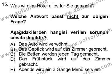 Almanca 3 Dersi 2012 - 2013 Yılı (Vize) Ara Sınavı 15. Soru