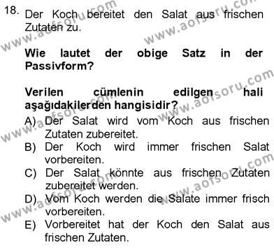 Almanca 3 Dersi 2012 - 2013 Yılı (Vize) Ara Sınavı 18. Soru
