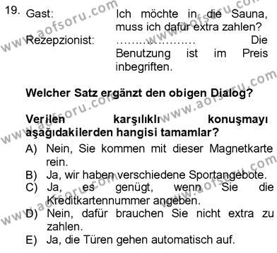 Almanca 3 Dersi 2012 - 2013 Yılı (Vize) Ara Sınavı 19. Soru