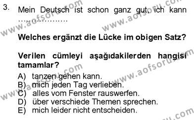 Almanca 3 Dersi 2012 - 2013 Yılı (Vize) Ara Sınavı 3. Soru