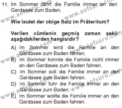 Almanca 3 Dersi 2012 - 2013 Yılı Tek Ders Sınavı 11. Soru
