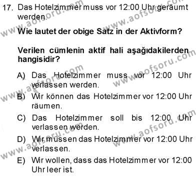 Almanca 3 Dersi 2013 - 2014 Yılı (Vize) Ara Sınavı 17. Soru