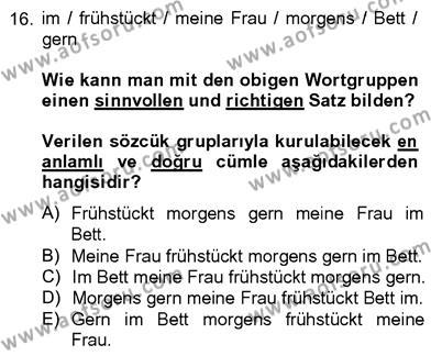 Almanca 4 Dersi 2012 - 2013 Yılı (Final) Dönem Sonu Sınavı 16. Soru