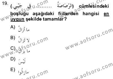 Arapça 2 Dersi 2012 - 2013 Yılı (Final) Dönem Sonu Sınavı 19. Soru