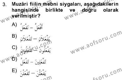 Arapça 2 Dersi 2012 - 2013 Yılı (Final) Dönem Sonu Sınavı 3. Soru