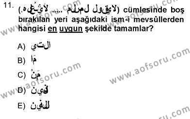 Arapça 3 Dersi 2012 - 2013 Yılı (Vize) Ara Sınavı 11. Soru
