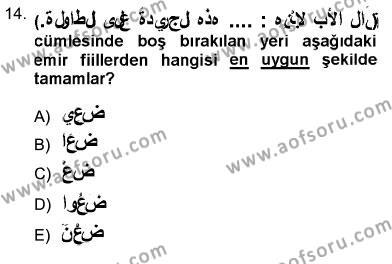 Arapça 3 Dersi 2012 - 2013 Yılı (Vize) Ara Sınavı 14. Soru