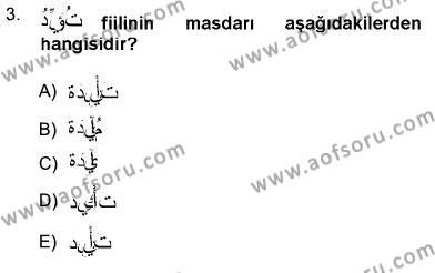Arapça 3 Dersi 2012 - 2013 Yılı (Vize) Ara Sınavı 3. Soru
