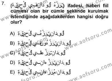Arapça 3 Dersi 2012 - 2013 Yılı (Vize) Ara Sınavı 7. Soru