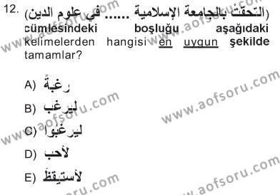 Arapça 3 Dersi 2012 - 2013 Yılı Tek Ders Sınavı 12. Soru