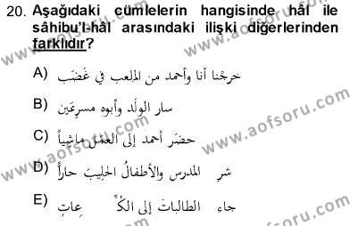 Arapça 3 Dersi 2013 - 2014 Yılı (Final) Dönem Sonu Sınavı 20. Soru