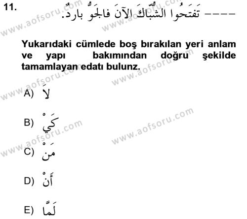 Arapça 3 Dersi 2023 - 2024 Yılı Yaz Okulu Sınavı 11. Soru