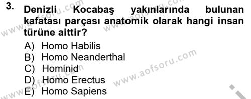 Anadolu Arkeolojisi Dersi 2012 - 2013 Yılı (Vize) Ara Sınavı 3. Soru