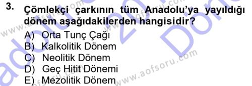 Anadolu Arkeolojisi Dersi 2013 - 2014 Yılı (Final) Dönem Sonu Sınavı 3. Soru