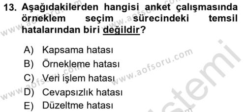 Uluslararası İlişkilerde Araştırma Yöntemleri Dersi 2021 - 2022 Yılı (Vize) Ara Sınavı 13. Soru