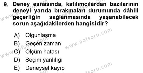 Uluslararası İlişkilerde Araştırma Yöntemleri Dersi 2021 - 2022 Yılı (Vize) Ara Sınavı 9. Soru