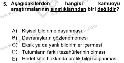 Uluslararası İlişkilerde Araştırma Yöntemleri Dersi 2021 - 2022 Yılı (Final) Dönem Sonu Sınavı 5. Soru