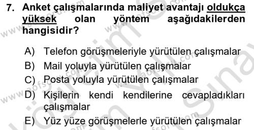 Uluslararası İlişkilerde Araştırma Yöntemleri Dersi 2021 - 2022 Yılı (Final) Dönem Sonu Sınavı 7. Soru