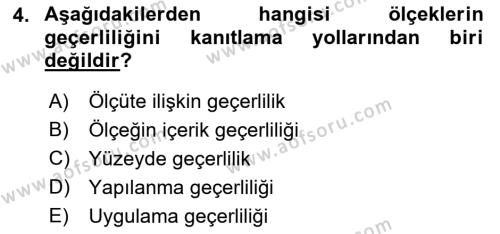 Uluslararası İlişkilerde Araştırma Yöntemleri Dersi 2021 - 2022 Yılı Yaz Okulu Sınavı 4. Soru